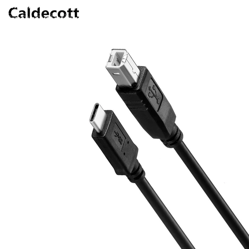 Caldecott USB-C USB 3,1 type C мужской разъем для USB 2,0 B Тип Мужской кабель для передачи данных для сотового телефона, принтера и жесткого диска
