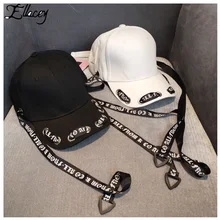 Ellacey, летняя шапка с длинным ремешком и козырьком, ленточный стример, Женская кепка, бейсбол, хип-хоп, мужская шапка, модные козырьки