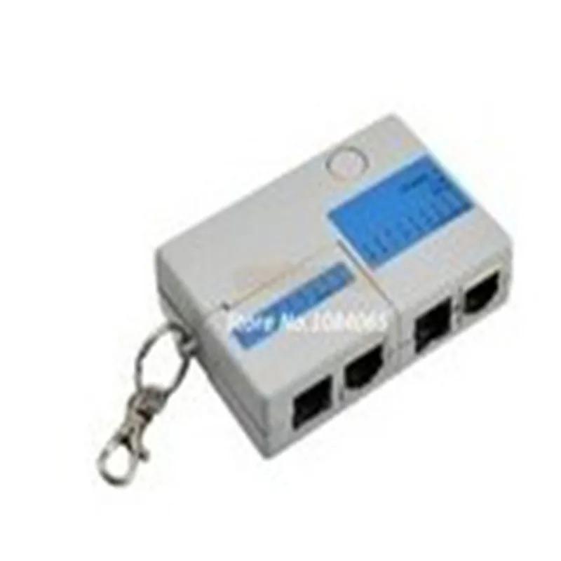 Светодиодный Ethernet 4 Порты и разъёмы RJ45 RJ11 Cat5 сети LAN Кабельный тестер с брелок для ключей с руководство по эксплуатации на английском языке 8,6x6x2,3