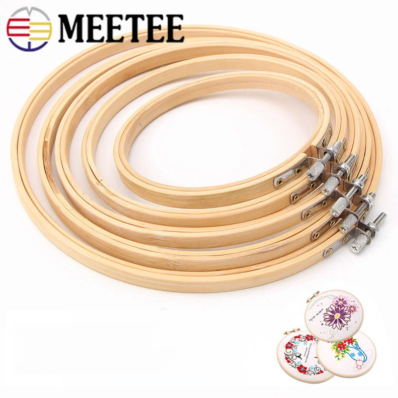 Meetee 1 комплект (5 шт.) 13 26 см бамбуковая оправа для вышивания колец уплотнительные