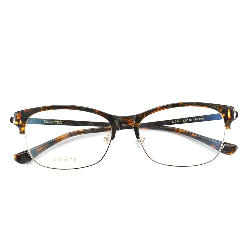 EOOUOOE Plastic Titanium Women Eyeglasses Cat Eye wear Frame Semi Rimles Design Gafas Spectacles