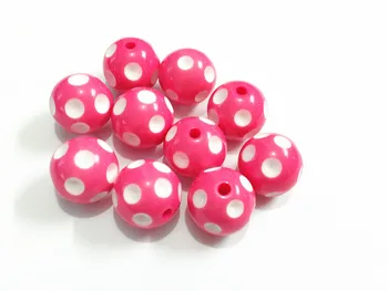 

Newest ! 20mm 100pcs/lot Light Rose / Light Hotpink Polka Dot Beads