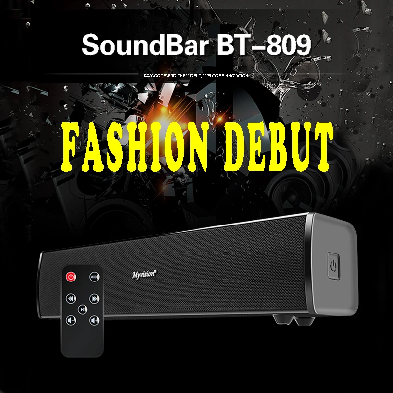 

Soundbar BT-809 30W Sound Bar Home Theater Surround Sound Box With Wireless Bluetooth And Wired Connection Touch And Remote Cont
