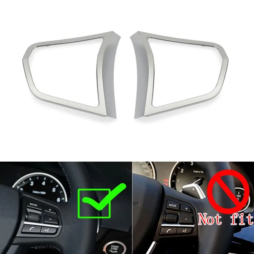 

BBQ@FUKA 2x Car Interior Steering Wheel Button Swith Panel Decoration Cover Sticker Fit For BMW 5 Series 525i 520i 2011-2014