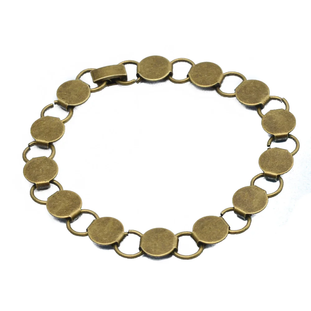 Браслет цепочка с 10 миллиметровым стеклянным кабошоном 22 см 1 шт.|bracelet with|chain