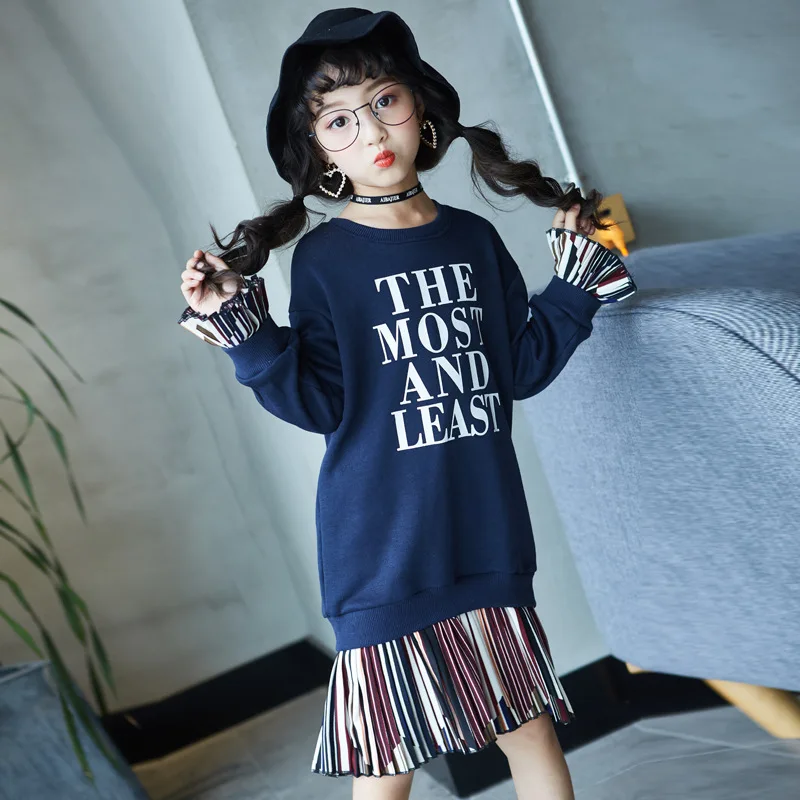 New Toddler Kids Baby Girl Long Sleeve Sweatshirt Dress Sweatshirts