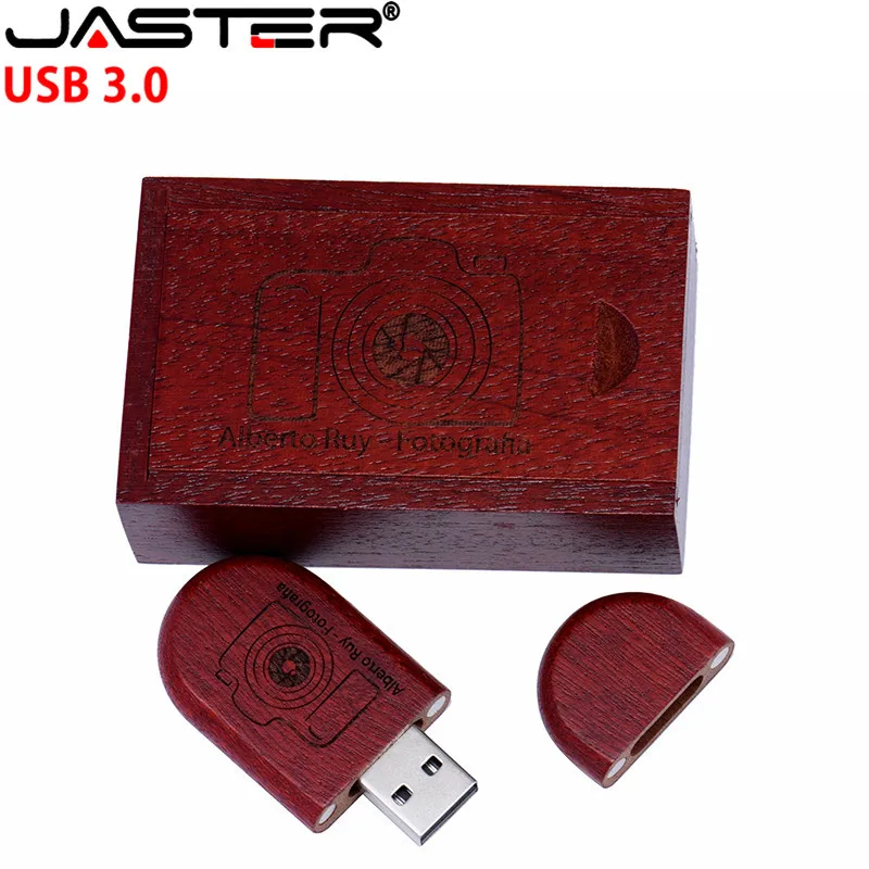 JASTER Высокоскоростной usb 3 0 Логотип Деревянный + коробка персональный логотип