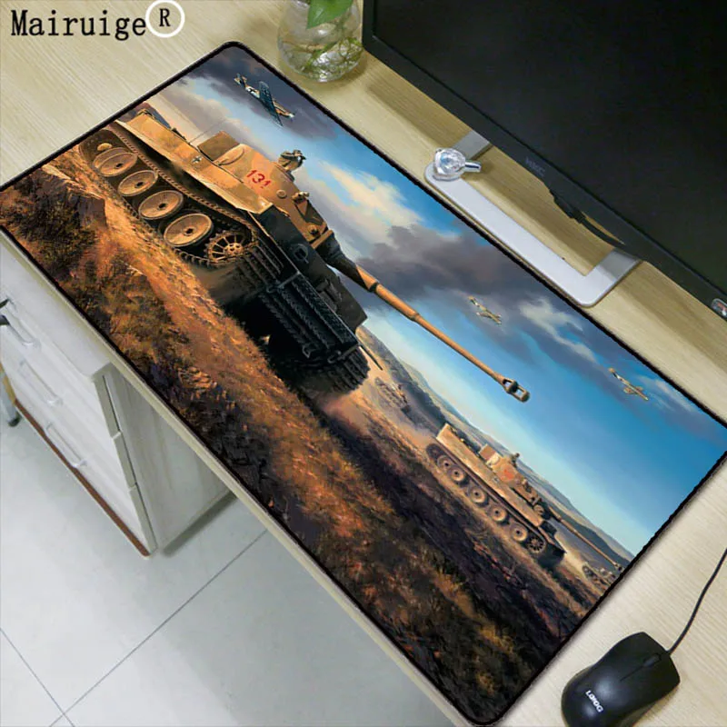 

Mairuige World of Tanks Anti-Slip Extended Desktop Computer Laptop PC Gaming Lock Edge Large Mouse Pad Keyboard Mat Mousepad
