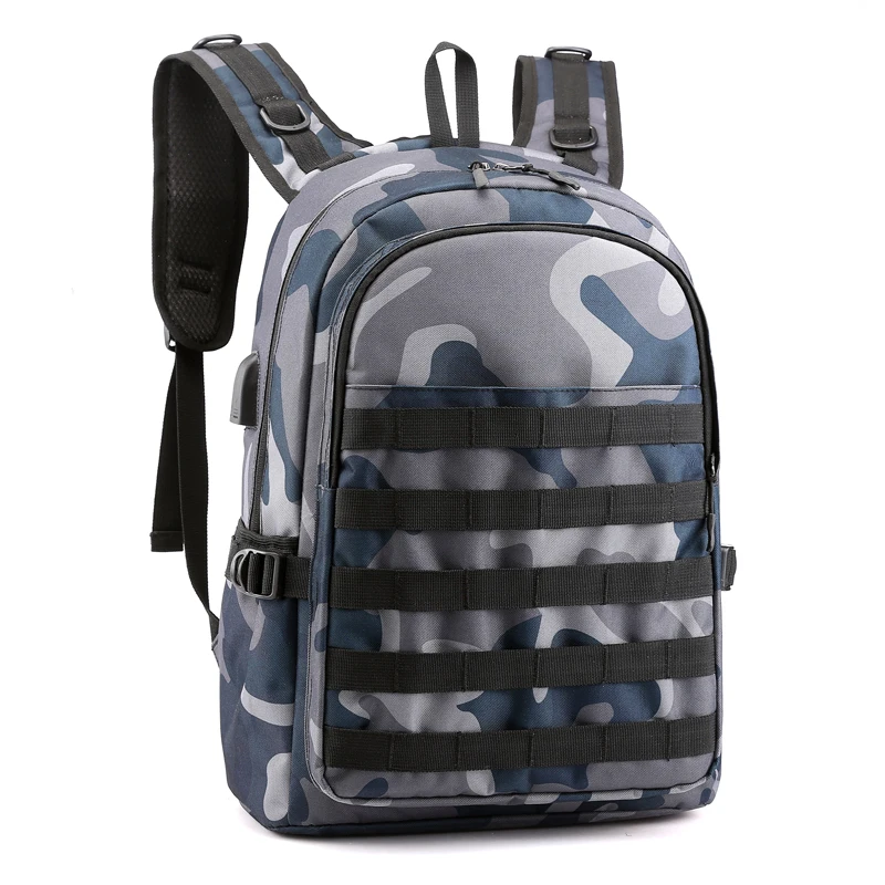 

Men Bag Mochila Pubg Cosplay Battlefield Infantry Pack PUBG Backpack Camouflage Travel Canvas USB Headphone Jack Back