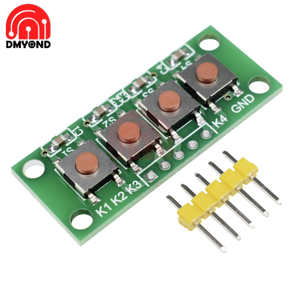 2PCS 5Pin 1x4 4 Keys Button Keypad Keyboard Breadboard Module for Arduino DIY