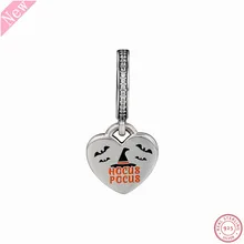 Настоящее серебро 925 проба прозрачный CZ hous Pocus Кулон талисман из бусин ручной работы Fit PANDORA Подвески для женщин Изготовление ювелирных изделий Лидер продаж FL842