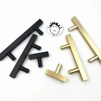 

LCH Nordic Style Square Cabinet Handle Rectangular Cupboard Handle Black Gold Drawer Pull Knobs Aluminium Alloy Handle