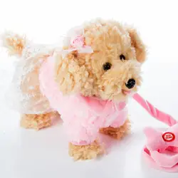 Творческий моделирование плюшевые техники собака может ходить танцев и Петь Детские парень веревку Электронные Pet Дети игрушка в подарок