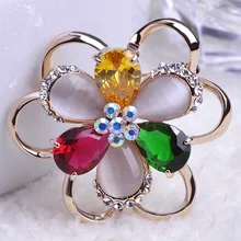 Colares Bijuterias Big Cat Eye Flowers Esmalte De unhas Broches Hijab Pins Pin up Broaches Brooch
