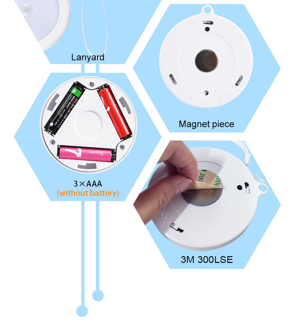 PIR датчик движения светодиодный светильник для шкафа с магнитной батареей AAA автоматический умный ночной Светильник для шкафа шкаф гардероб
