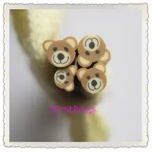 E-07 100 шт 5 мм коричневый медведь глина трость Необычные дизайн ногтей Полимерная глина трость