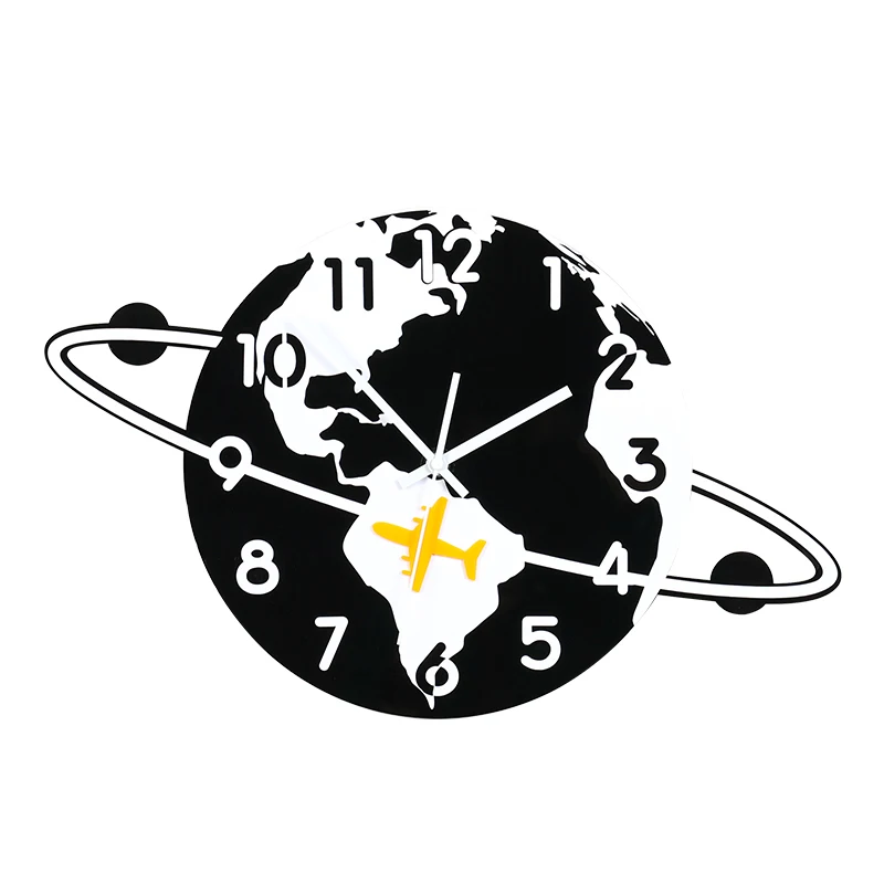 Креативные настенные часы мультяшные бесшумные Подвесные часы с наклейками на стену современный дизайн домашний декор черные кварцевые часы - Цвет: HRDQ40CMx25.5CM