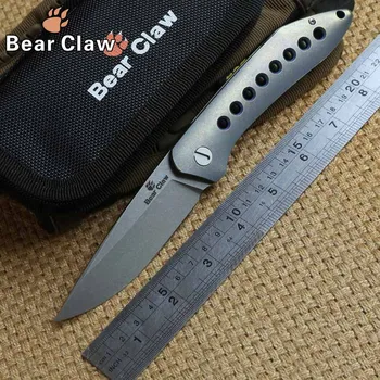 

Bear claw XL APEX Camping knives Hunting Flipper folding knife S35VN blade tactical Titanium Handle Outdoor Survival EDC tools