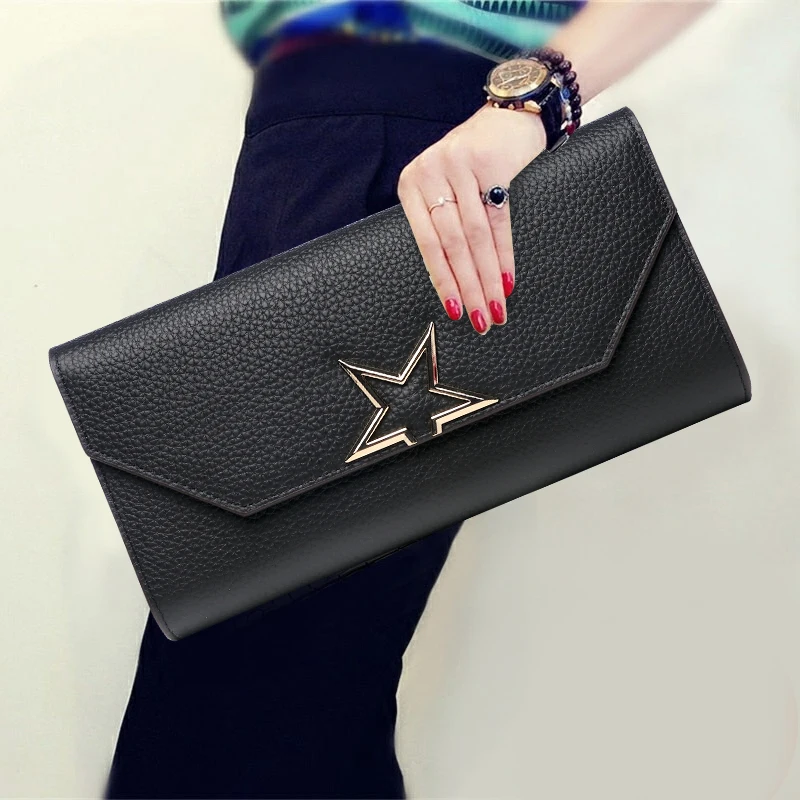 Korean Style Soft Genuine Leather Cover Clutch Bag Party Cow Envelope Fashion Solid Color Day Clutches Birthday Gift | Багаж и сумки