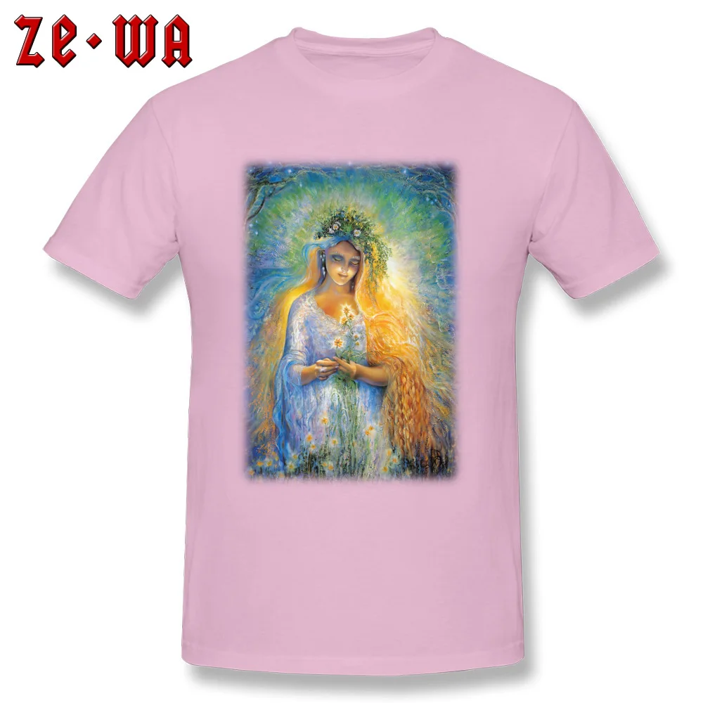 Geek earth goddess gaia T Shirts for Men Classic Summer Autumn Round Neck 100% Cotton Fabric Short Sleeve T Shirts Tee-Shirt earth goddess gaia pink