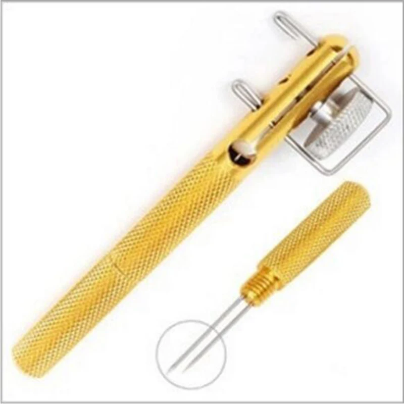 Aluminum Alloy Fishing Hook Tier Double-headed Needle Knots Tie Gold Fishing Line Knotter Fishhook Tie Device useful Accessories