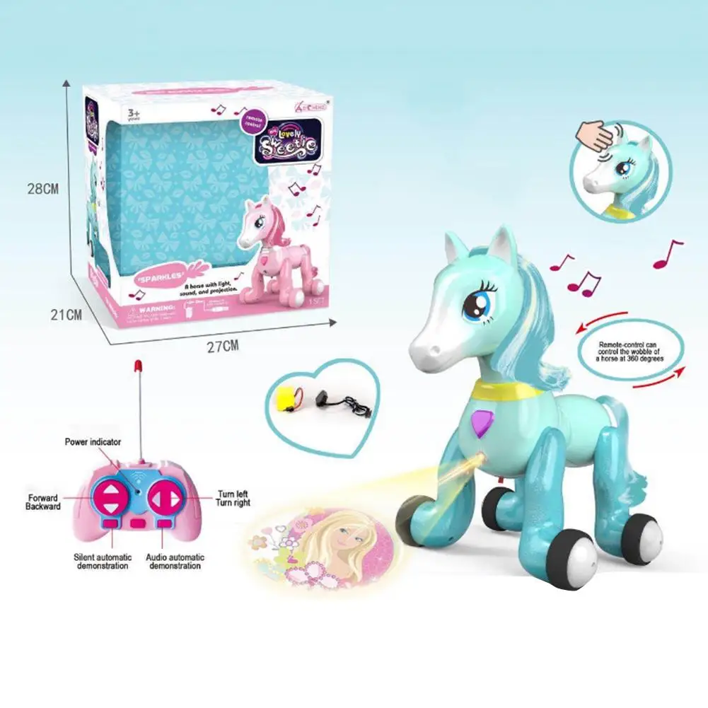 

Pony toy projection toy remote control pony with light music touch sensor puzzle remote control toy Gifts For Children