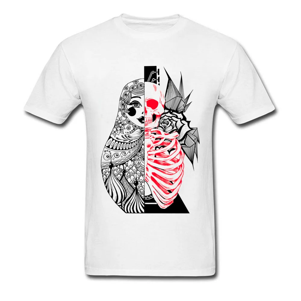 Adult 2018 Hot Sale Tees O-Neck Summer Fall 100% Cotton Top T-shirts Simple Style Short Sleeve Macabre Matryoshka Sweatshirts Macabre Matryoshka white