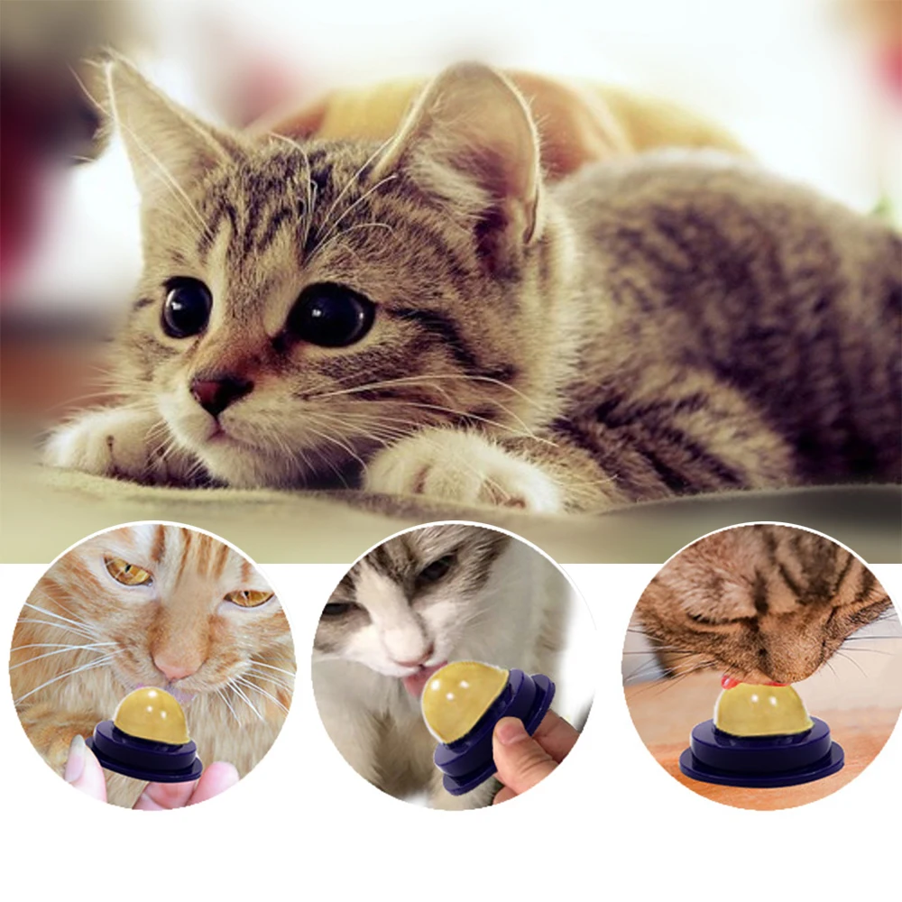 Healthy Cat Snacks Catnip Sugar Candy Licking Solid Nutrition Gel Energy Ball for Kitten Cats Pet Healthy Food Help Digestion