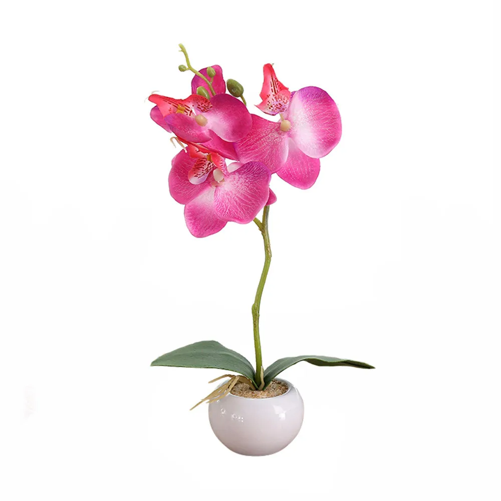 Искусственное растение бонсай имитация завод карликовое дерево в горшке Бабочка орхидеи элегантность Tranquilit цветочный горшок F300401 - Цвет: HOT
