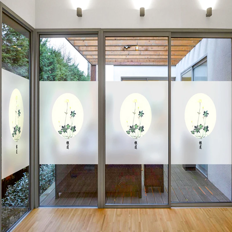 Chinese window stickers glass stickers matte glass film sliding door