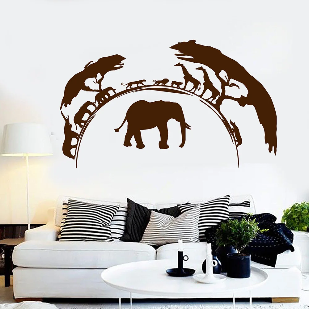 African Nature Wild Animals Elephant Vinyl Wall Decal Home Decor Living