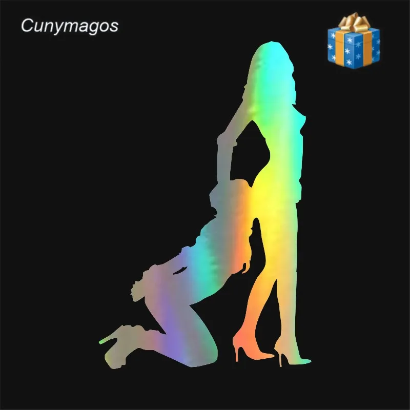 

Cunymagos Girl Bondage Car Sticker Vinyl Decal Motorcycle Fashion Car-styling Car Wall Stickers Laser/Black/Silver 11.8cm*18.2cm