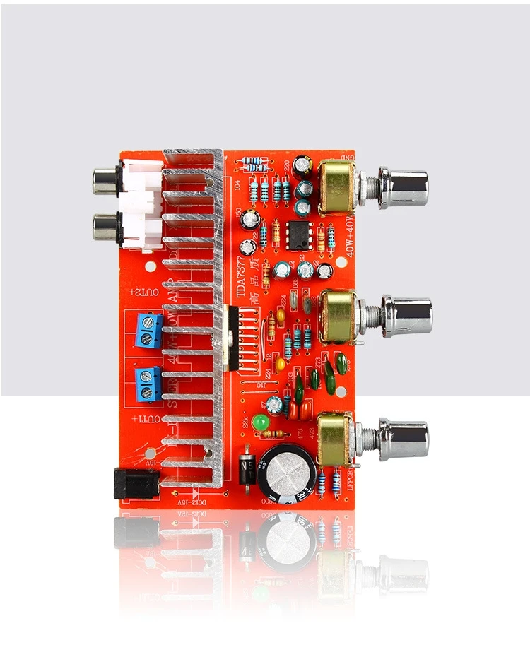

40W TDA7377 Stereo Audio Amplifier Power Board Dual channel Treble Bass Adjustable