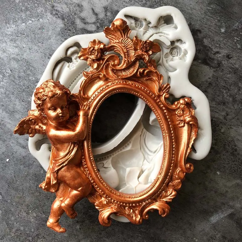 

Retro Angel Photo Frame in random Color Pendant DIY Silicone Mold Dried Flower Jewelry Accessories Tools Equipments Resin Mold