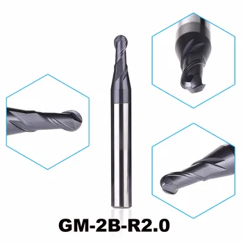 

5pcs/lot ZCC.CT GM-2B-R2.0 Solid Carbide 2 flute ball nose end mill with straight shank milling cutter