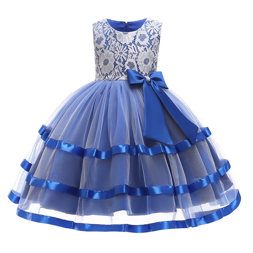 ARLONEET платье принцессы для девочек гала платья женщин Vestidos с кружевным бантом свадебные выступления формальные детское платье без рукавов L1122