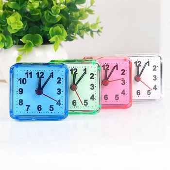 

Square Small Bed Compact Travel Quartz Beep Alarm Clock Cute Home Children Student Desk Decor Modern Home Living Room decoration