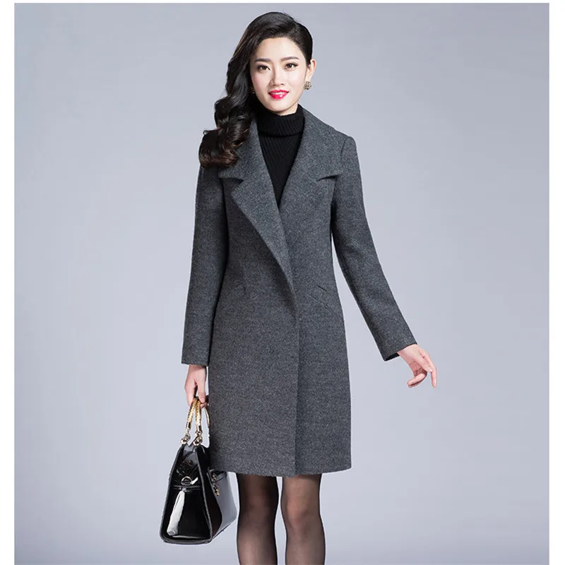 Женское шерстяное пальто с длинным рукавом размеры до 4xl|wool women coat|coat 4xlplus size coat |