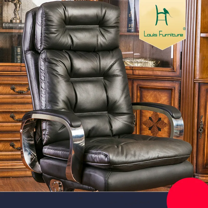 Луи Модные Офисные стулья босс стул кожаный компьютерный стул Домашнего Использования Массаж натуральная кожа