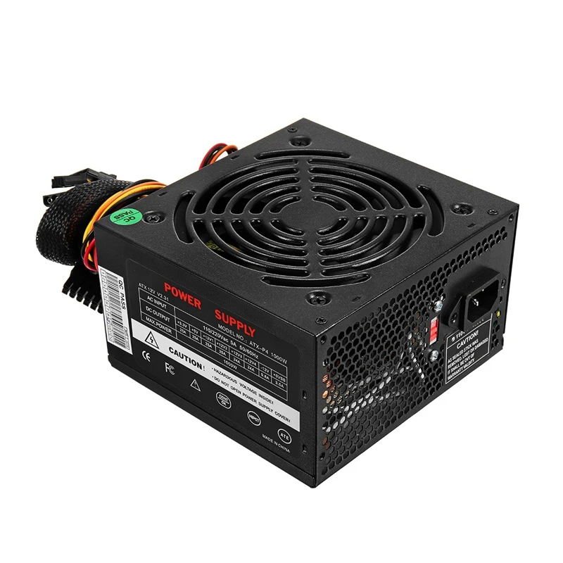 Штепсельная Вилка европейского стандарта черный 1000W Питание Psu Pfc бесшумный вентилятор блок питания Atx 24pin 12V компьютер Sata консоль для ПК-игр с поддержкой Windows Питание для Intel Amd компьютер