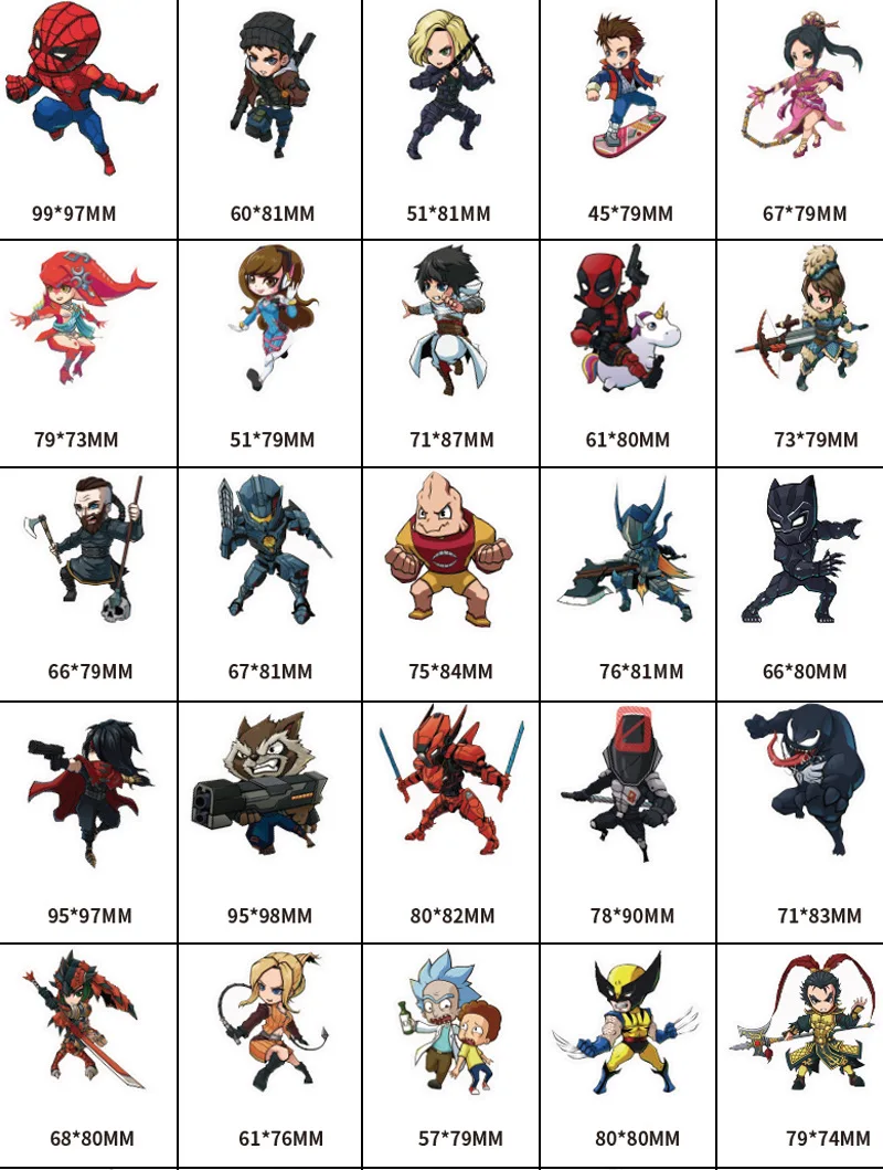 105pcs/pack No Duplicate Superheroes Sticker for Children for Laptop Suitcase Guitar Moto Car Skateboard Cool Fashion Sticker