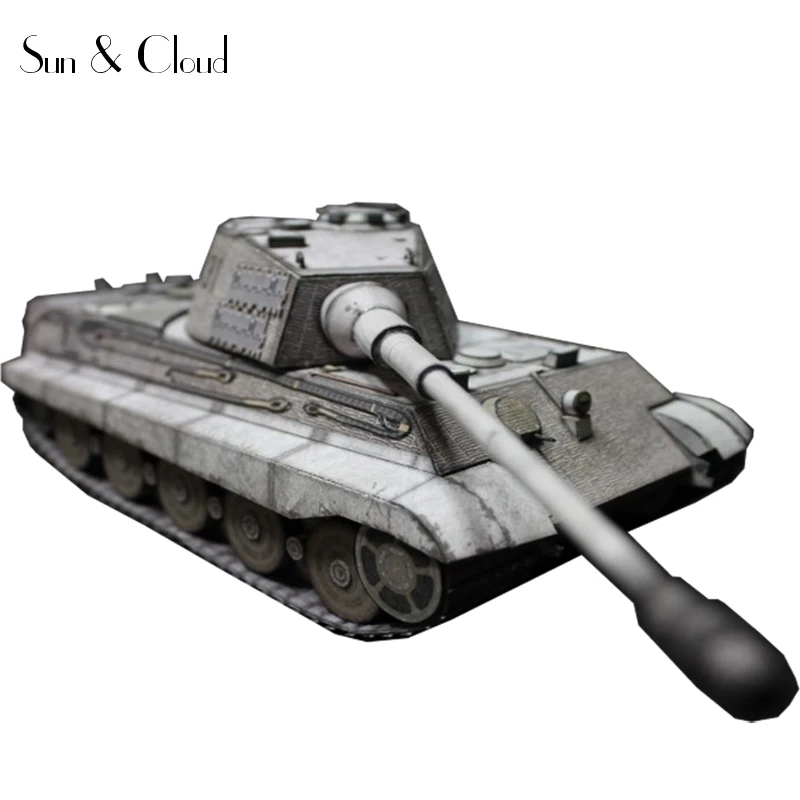 

1:35 3D Germany Tiger II Tank Winter Painting Paper Model Second World War Assemble Hand Work Puzzle Game DIY Kids Toy