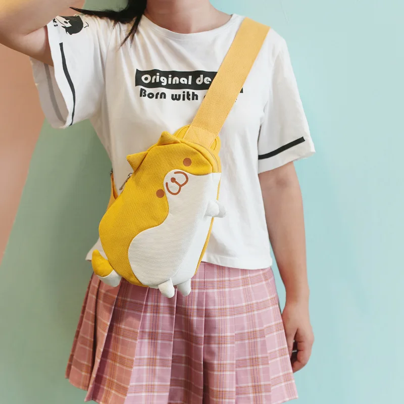 PACGOTH Kawaii Girls Canvas Messenger Bags Preppy Style Animal Prints