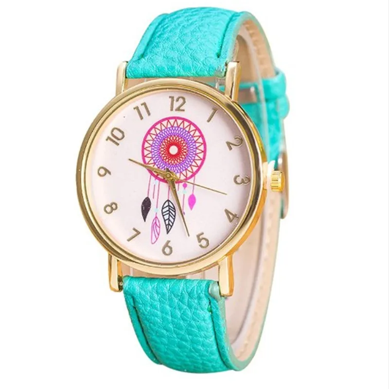 МОДНЫЕ ЖЕНСКИЕ НАРЯДНЫЕ часы quarzt с рисунком Ловца снов relojes mujer повседневные из