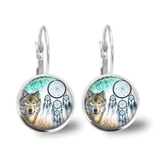 Модные ювелирные изделия для женщин, высокое качество, серьги с волком в виде животных, Подвеска для женщин, Очаровательные Круглые серьги в богемном стиле, Подарок Для Подружек