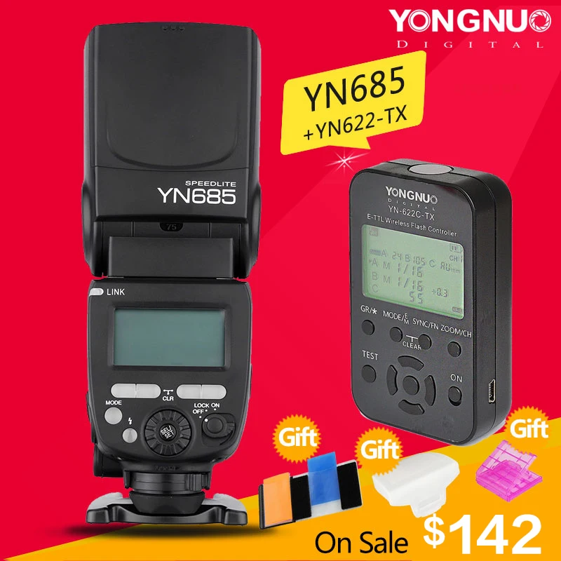 YONGNUO YN685 YN 685N Wireless HSS TTL Flash Speedlite for Canon Nikon with Flash Trigger YN622C