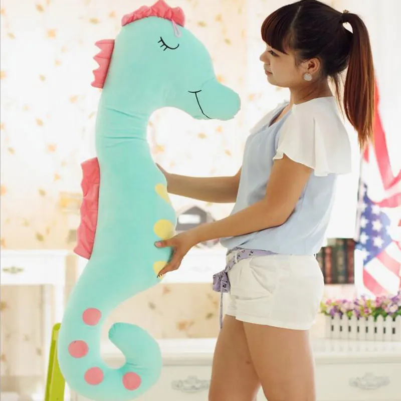 

120cm Plush Toys Lovely Large Wave Point Hippocampus Pillow Hug Pillow High Quality For Children Birthday Valentine Gift