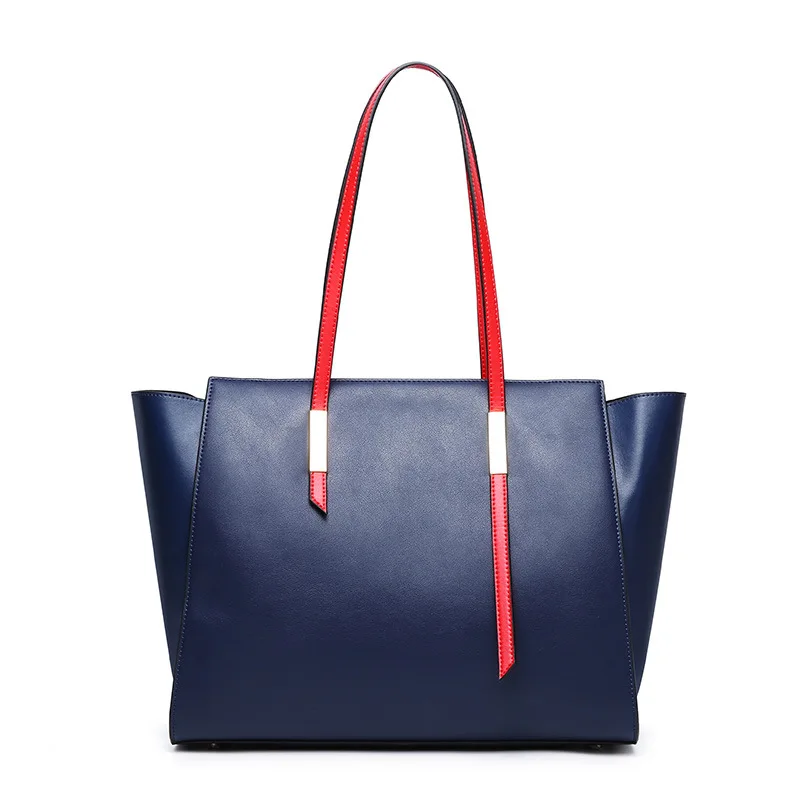 Знаменитые роскошные сумки, женские сумки, дизайнерские сумки через плечо, женские большие кожаные сумки, большие сумки из натуральной кожи для женщин - Цвет: Blue