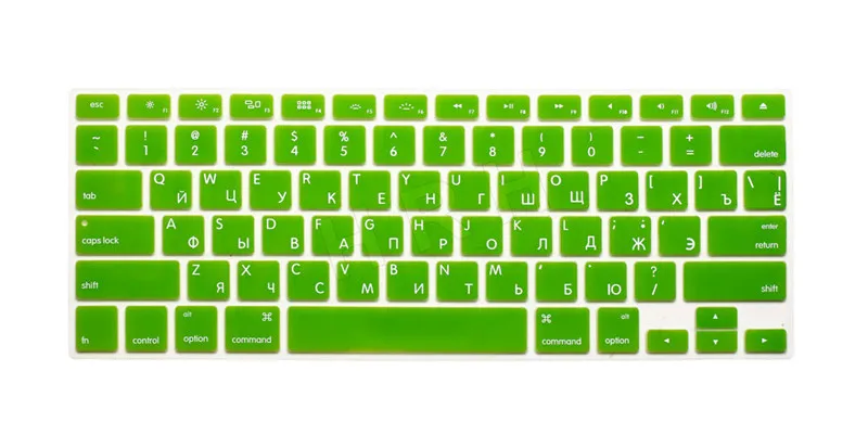 Наклейки на клавиатуру для США и России, 5 шт., защитная пленка с буквами для Macbook Air 13 Pro retina 1" 15", Чехол для ноутбука Mac book - Цвет: Зеленый