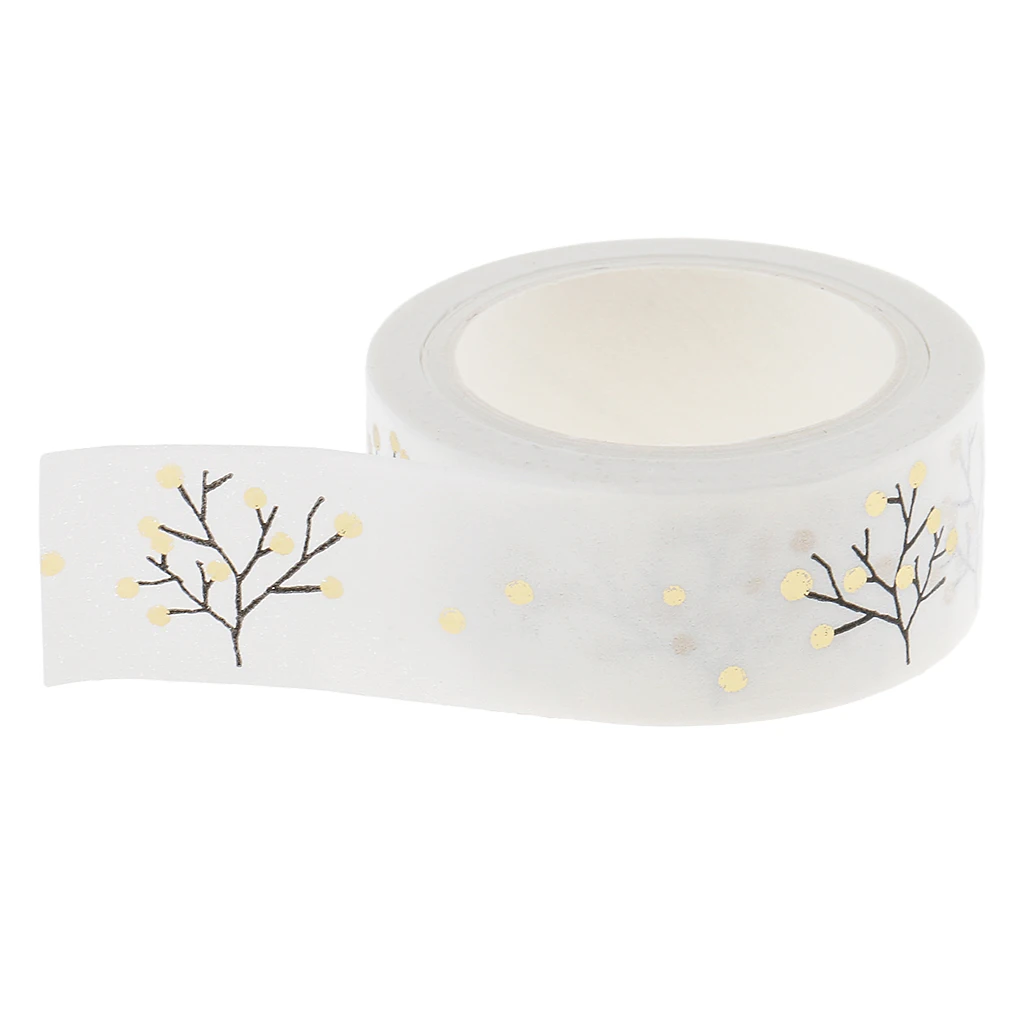 5 Meters/ Roll DIY Hot Gold Flower Washi Tape Decorative Sticky Paper Masking Tape Self Adhesive Tape Scrapbooking Tape Planner